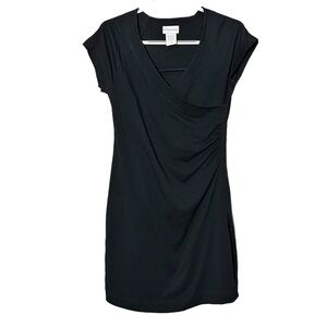 Soft Surroundings Black Ruched Knit Dress